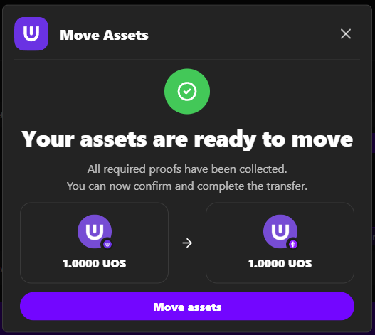 Ultra to EVM Move Assets