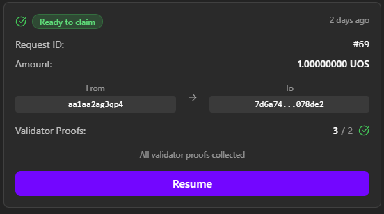 Resume Dialog